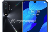 华为nova5Pro正面采用水滴全面屏设计并配备了屏下指纹识别
