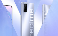 realme真我V5手机背后印有大大的LOGO辨识度很高紧跟时下潮流人士的审美潮流