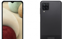 GalaxyA12采用了水滴全面屏的设计正面的边框控制的还不错