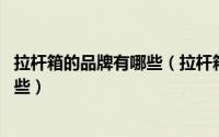 拉杆箱的品牌有哪些（拉杆箱十大品牌介绍 十大品牌都有哪些）