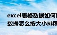 excel表格数据如何按大小排序（Excel表格数据怎么按大小排序）