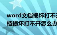 word文档损坏打不开的修复方法（word文档损坏打不开怎么办）