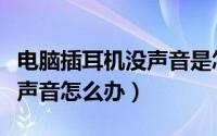 电脑插耳机没声音是怎么回事（电脑插耳机没声音怎么办）