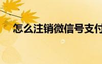 怎么注销微信号支付（怎么注销微信号）