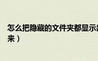 怎么把隐藏的文件夹都显示出来（怎么把隐藏的文件夹找出来）