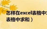 怎样在excel表格中求和汇总（怎样在Excel表格中求和）