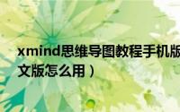 xmind思维导图教程手机版教程（思维导图教程Xmind中文版怎么用）