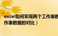 excel如何实现两个工作表数据对比（Excel如何实现两个工作表数据的对比）
