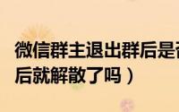 微信群主退出群后是否解散（微信群群主退出后就解散了吗）
