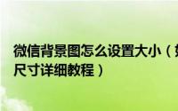 微信背景图怎么设置大小（如何设置微信背景图片最佳图片尺寸详细教程）