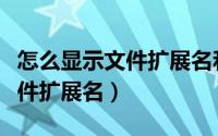 怎么显示文件扩展名和隐藏文件（怎么显示文件扩展名）