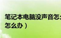 笔记本电脑没声音怎么办（笔记本电脑没声音怎么办）