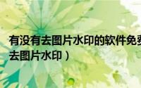 有没有去图片水印的软件免费（不用下载任何软件 在线快速去图片水印）