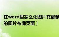 在word里怎么让图片充满整个页面（Word文档怎么让插入的图片布满页面）