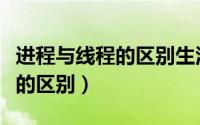 进程与线程的区别生活中举例子（进程与线程的区别）