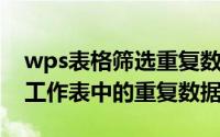 wps表格筛选重复数据（WPS如何快速筛选工作表中的重复数据）