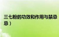 三七粉的功效和作用与禁忌（三七粉的功效和作用 有什么禁忌）