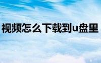 视频怎么下载到u盘里（视频怎么下载到u盘）