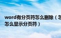 word有分页符怎么删除（怎样在word中删除分页符 word怎么显示分页符）