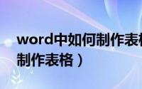 word中如何制作表格视频版（word中如何制作表格）