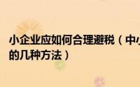 小企业应如何合理避税（中小型企业如何合理避税 合理避税的几种方法）