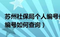苏州社保局个人编号查询系统（苏州社保个人编号如何查询）