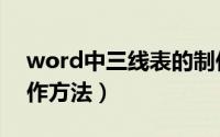 word中三线表的制作（word中三线表的制作方法）