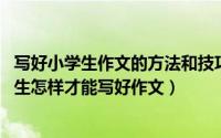 写好小学生作文的方法和技巧（写作文时一般六个步骤 小学生怎样才能写好作文）