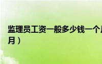 监理员工资一般多少钱一个月（监理员工资一般多少钱一个月）