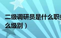 二级调研员是什么职务级别（二级调研员是什么级别）