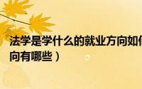 法学是学什么的就业方向如何（法学专业主要学什么 就业方向有哪些）