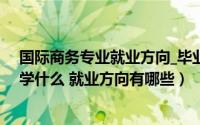 国际商务专业就业方向_毕业后干什么（国际商务专业主要学什么 就业方向有哪些）