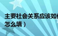 主要社会关系应该如何写（主要社会关系应该怎么填）