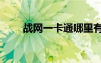 战网一卡通哪里有卖（战网一卡通）