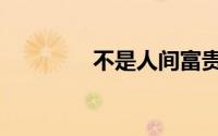 不是人间富贵花（不是人）