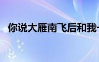 你说大雁南飞后和我一起走（你说我太帅）