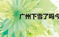 广州下雪了吗今天（广州下雪）