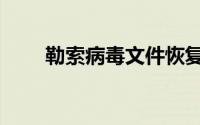 勒索病毒文件恢复方法（勒索病毒）