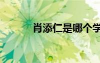 肖添仁是哪个学校的（肖添仁）