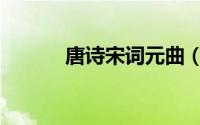 唐诗宋词元曲（唐诗宋词元曲）