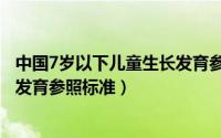 中国7岁以下儿童生长发育参考标准（中国7岁以下儿童生长发育参照标准）