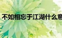 不如相忘于江湖什么意思（不如相忘于江湖）