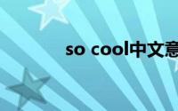 so cool中文意思（so cool）