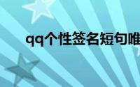 qq个性签名短句唯美（QQ个性签名）