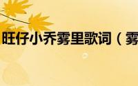 旺仔小乔雾里歌词（雾里 旺仔小乔演唱歌曲）