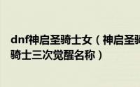 dnf神启圣骑士女（神启圣骑士 网游《地下城与勇士》女圣骑士三次觉醒名称）