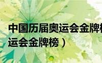 中国历届奥运会金牌榜世界排名（中国历届奥运会金牌榜）