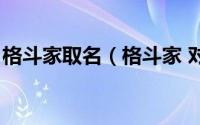 格斗家取名（格斗家 对擅长格斗的人的称呼）