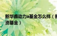 新华鑫动力a基金怎么样（新华阿鑫一号保本混合型证券投资基金）