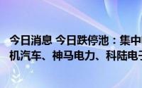 今日消息 今日跌停池：集中电力、汽车板块，爱旭股份、国机汽车、神马电力、科陆电子等多股跌停
